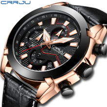 Men Chronograph Watches Crrju 2219 L Top Luxury Brand Men Military Sport Wristwatch Quartz Watch Relogio Masculino